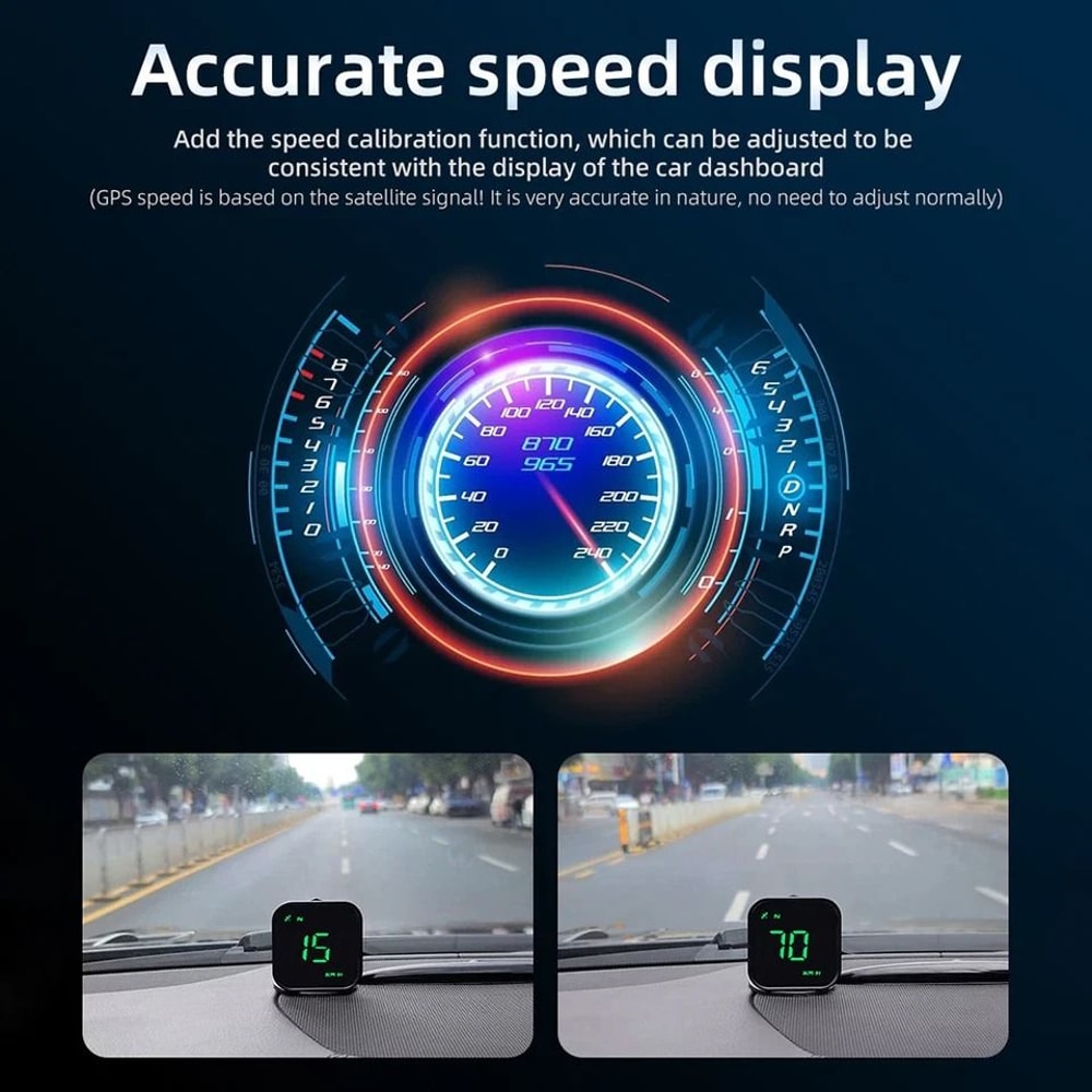 Digital Car HUD GPS Speedometer Head Up Display With Overspeed Alarm And Compass 3