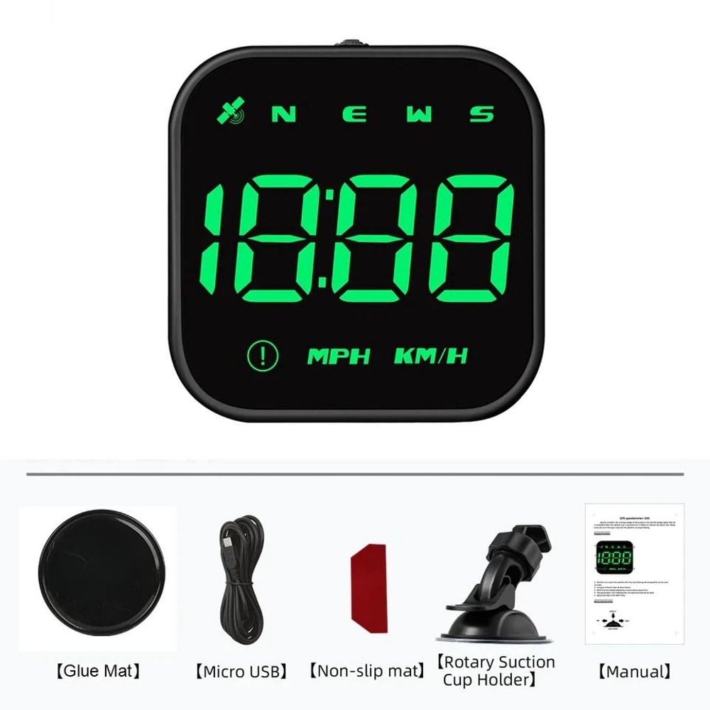 Digital Car HUD GPS Speedometer Head Up Display With Overspeed Alarm And Compass 8