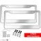 Stainless Steel Chrome License Plate Frame With Screw Caps Rustresistant Universal Fit 7