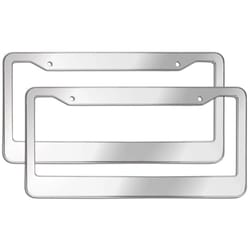 stainless steel chrome license plate frame with screw caps rust-resistant, universal fit