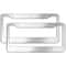 Stainless Steel Chrome License Plate Frame With Screw Caps Rustresistant Universal Fit 0