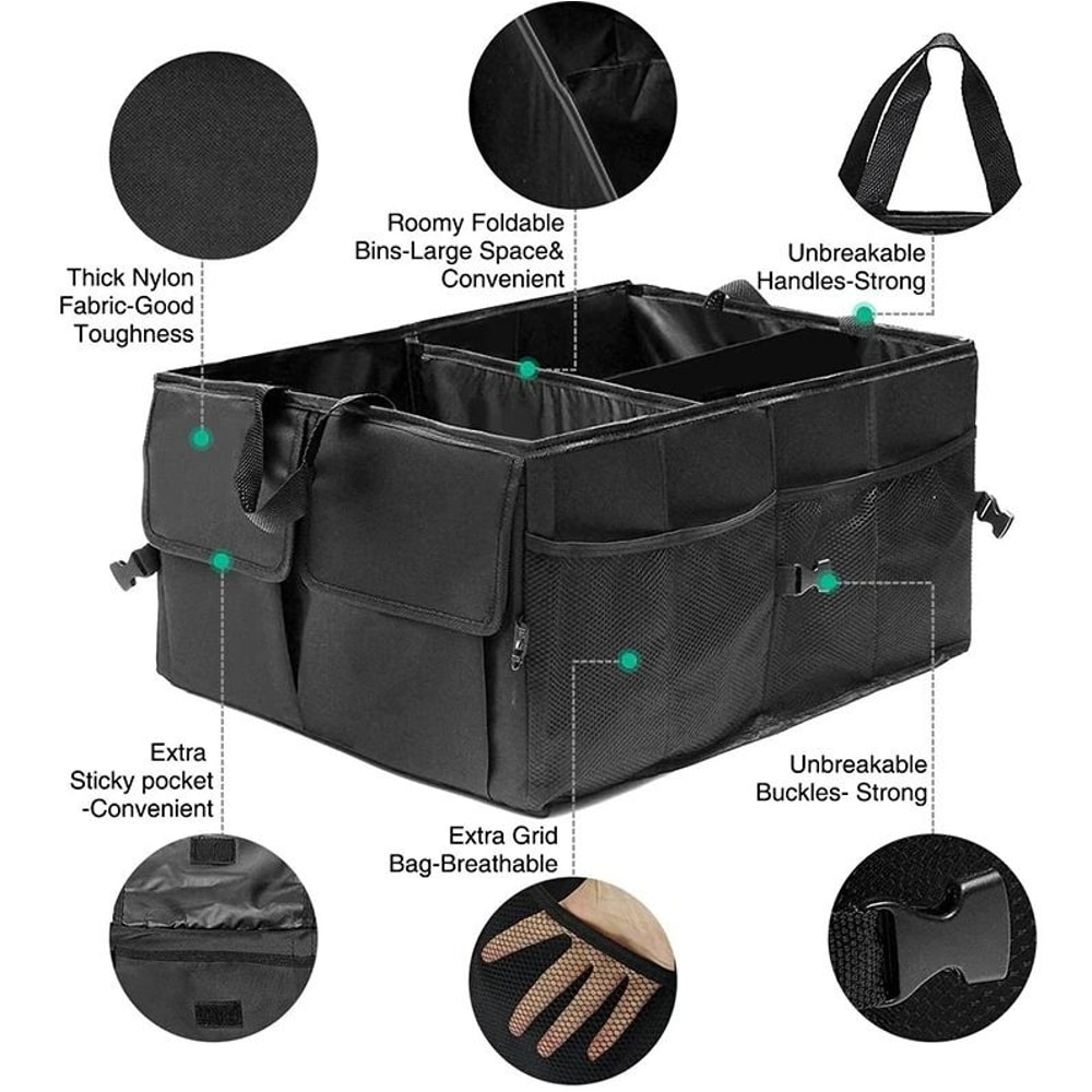 Premium Trunk Cargo Organizer Collapsible Storage Bin For Cars Trucks And SUVs 1