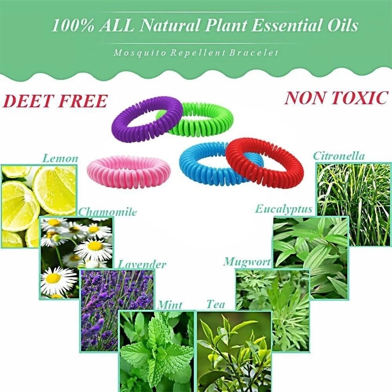 Mosquito Repellent Wristbands Natural Protection DEETFree Waterproof 8