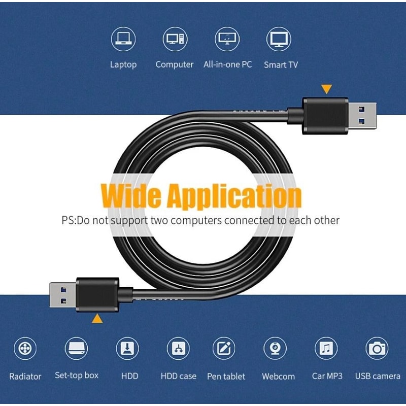 USB Male To A Male Cable Super Speed Gbps Data Transfer Power Charger 9