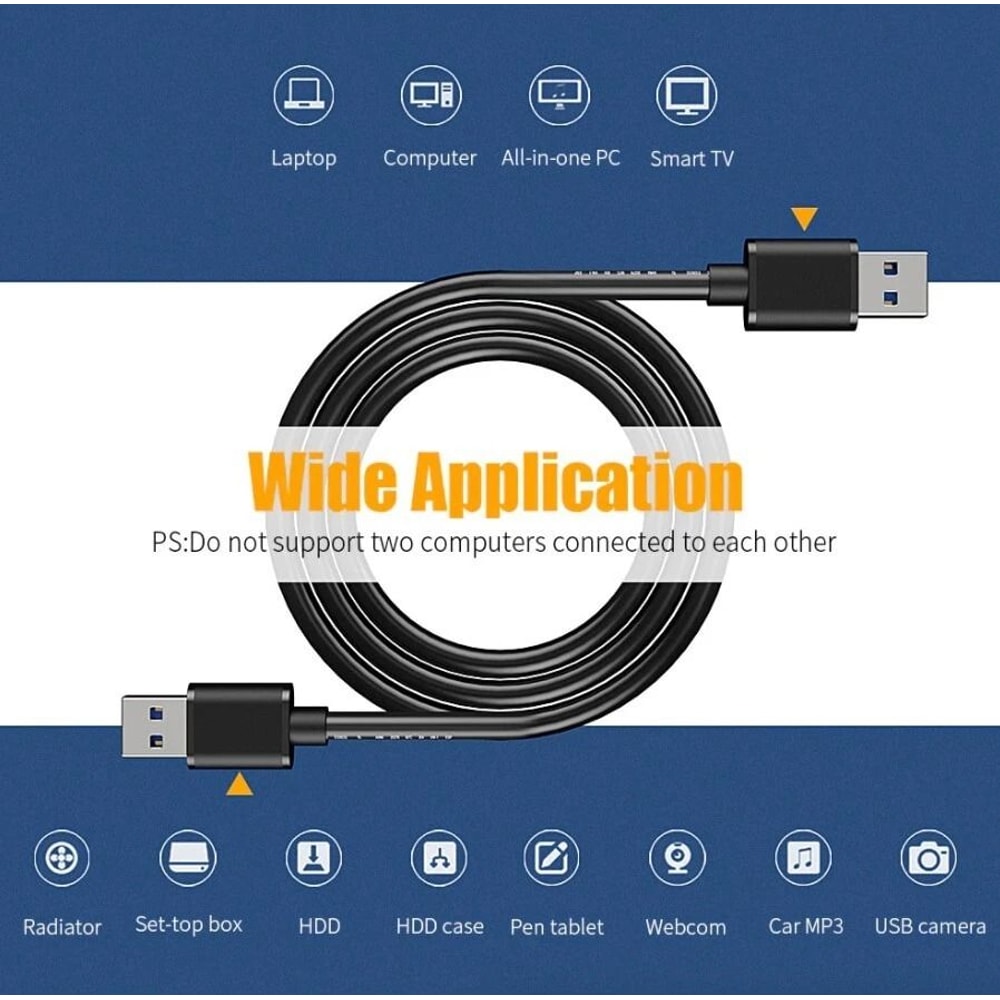 USB Male To A Male Cable Super Speed Gbps Data Transfer Power Charger 5