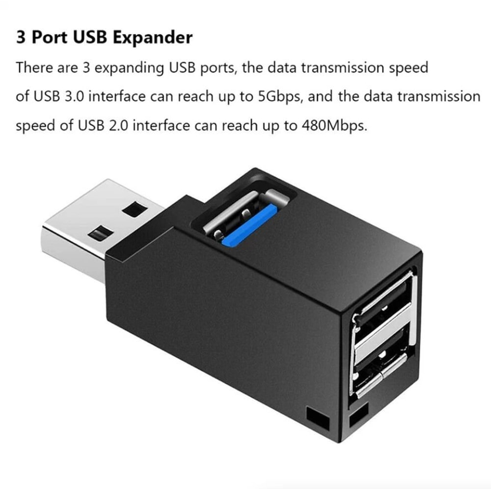 Portable USB Hub Port Splitter For PC Notebook Laptop 6