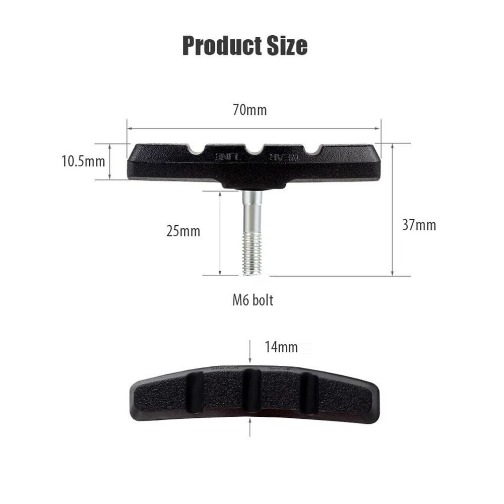 Pairs Of High Quality V Brake Pads For Bicycles Black 2