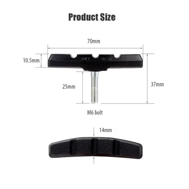 Pairs Of High Quality V Brake Pads For Bicycles Black 2