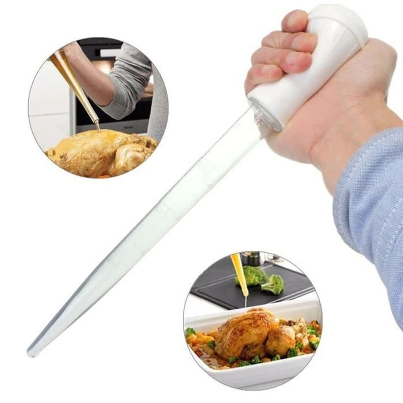 Meat Poultry Baster Heat Resistant BPAFree Turkey Syringe For Juicy Roasts 6