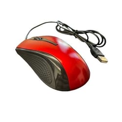 usb optical wired mouse red, ergonomic design for pc, laptop, notebook, & desktop | smooth scroll & silent click