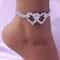 Double Heart Crystal Anklet Bracelet Love Barefoot Chain For Women 4