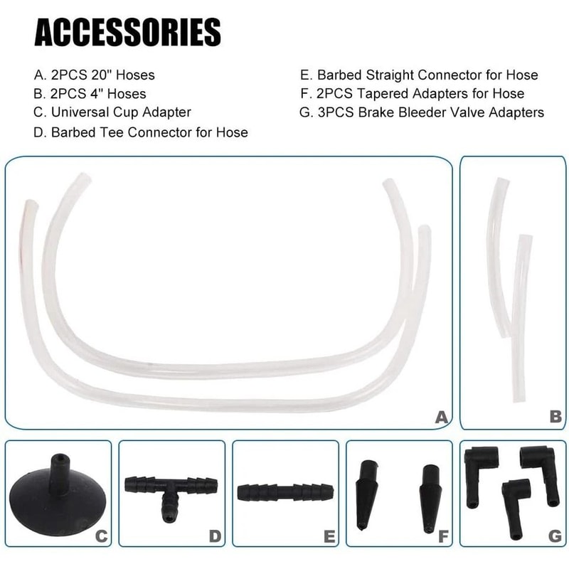 Handheld Vacuum Pressure Pump Brake Fluid Bleeder Kit Complete Car Truck Motorcycle Maintenance To 10