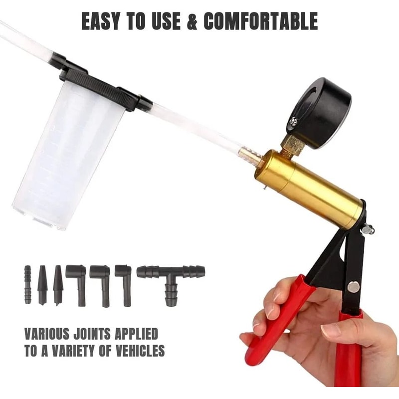 Handheld Vacuum Pressure Pump Brake Fluid Bleeder Kit Complete Car Truck Motorcycle Maintenance To 4