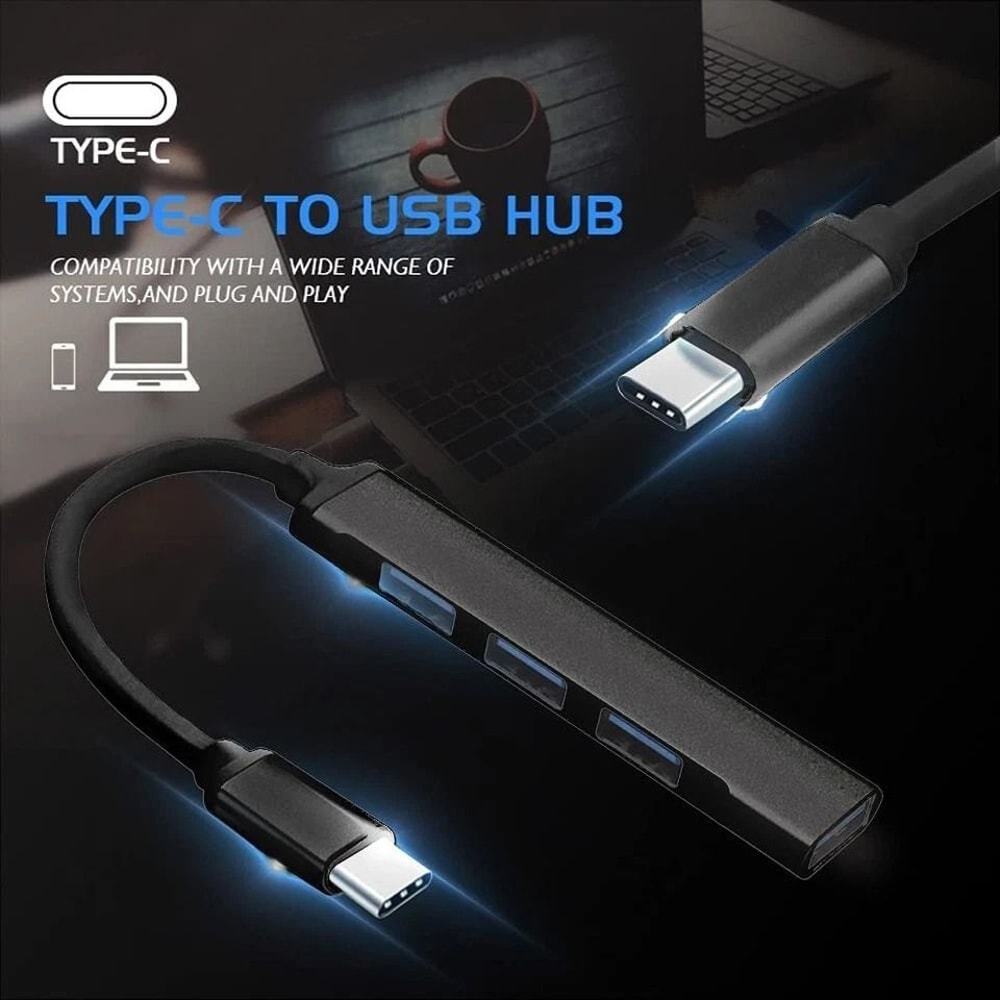 USBC To USB Hub Splitter For PC Mac IPad And MacBook Pro Port Expansion 3