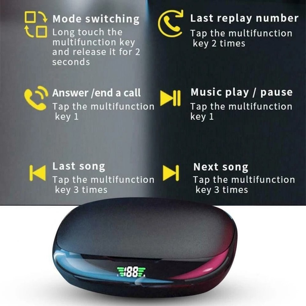 Bluetooth Wireless Earbuds True Wireless Sports Headset With HiFi Sound Waterproof Design 5