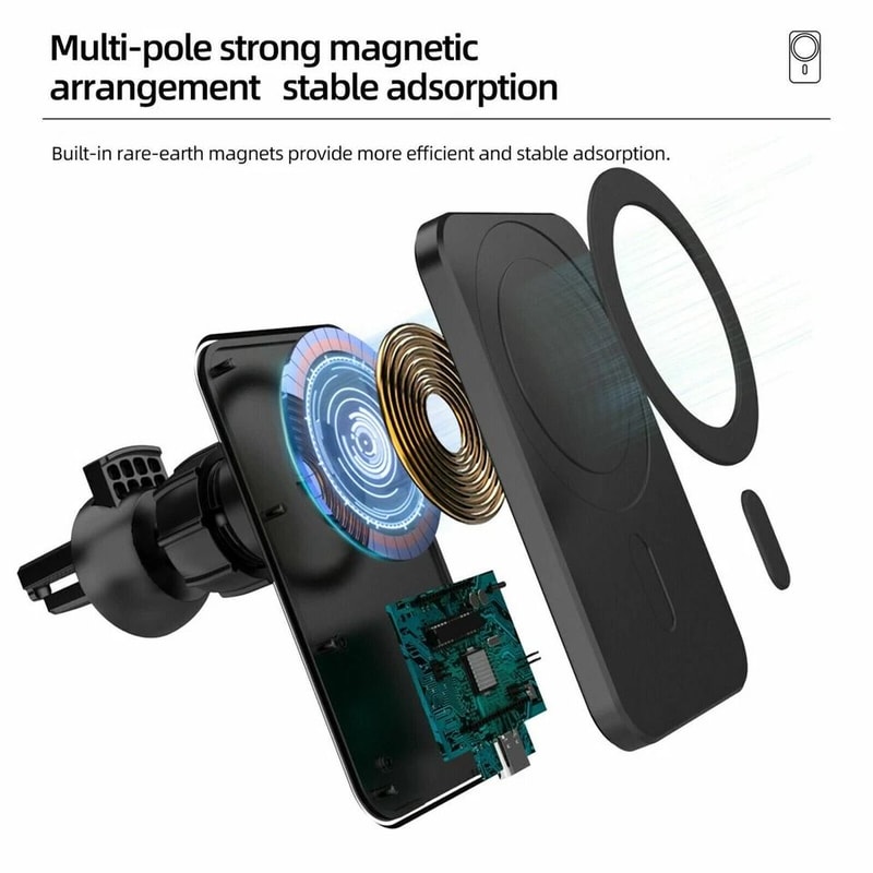 Magnetic Wireless Charger Car Mount Holder For IPhone Pro Max MagSafe Fast Charging Mount For IPhon 1