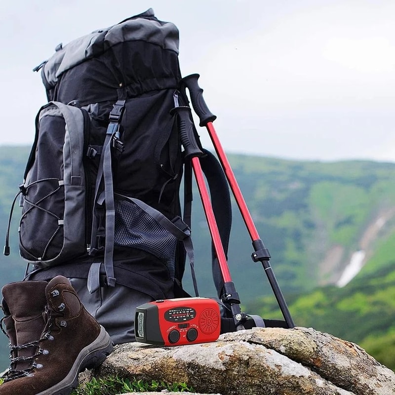 Emergency Radio Crank Solar Hand Weather Radio With Power Bank Flashlight 8