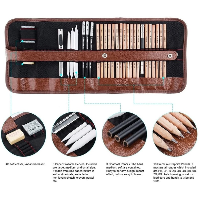 Professional Drawing Kit With Pencil Art Set Charcoal Drawing Tools Ideal For Artists And Sketchin 1