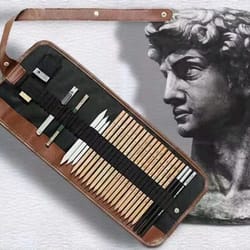 professional drawing kit with pencil art set & charcoal drawing tools ideal for artists and sketching