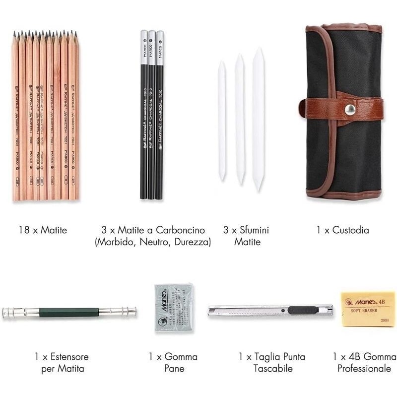 Professional Drawing Kit With Pencil Art Set Charcoal Drawing Tools Ideal For Artists And Sketchin 5