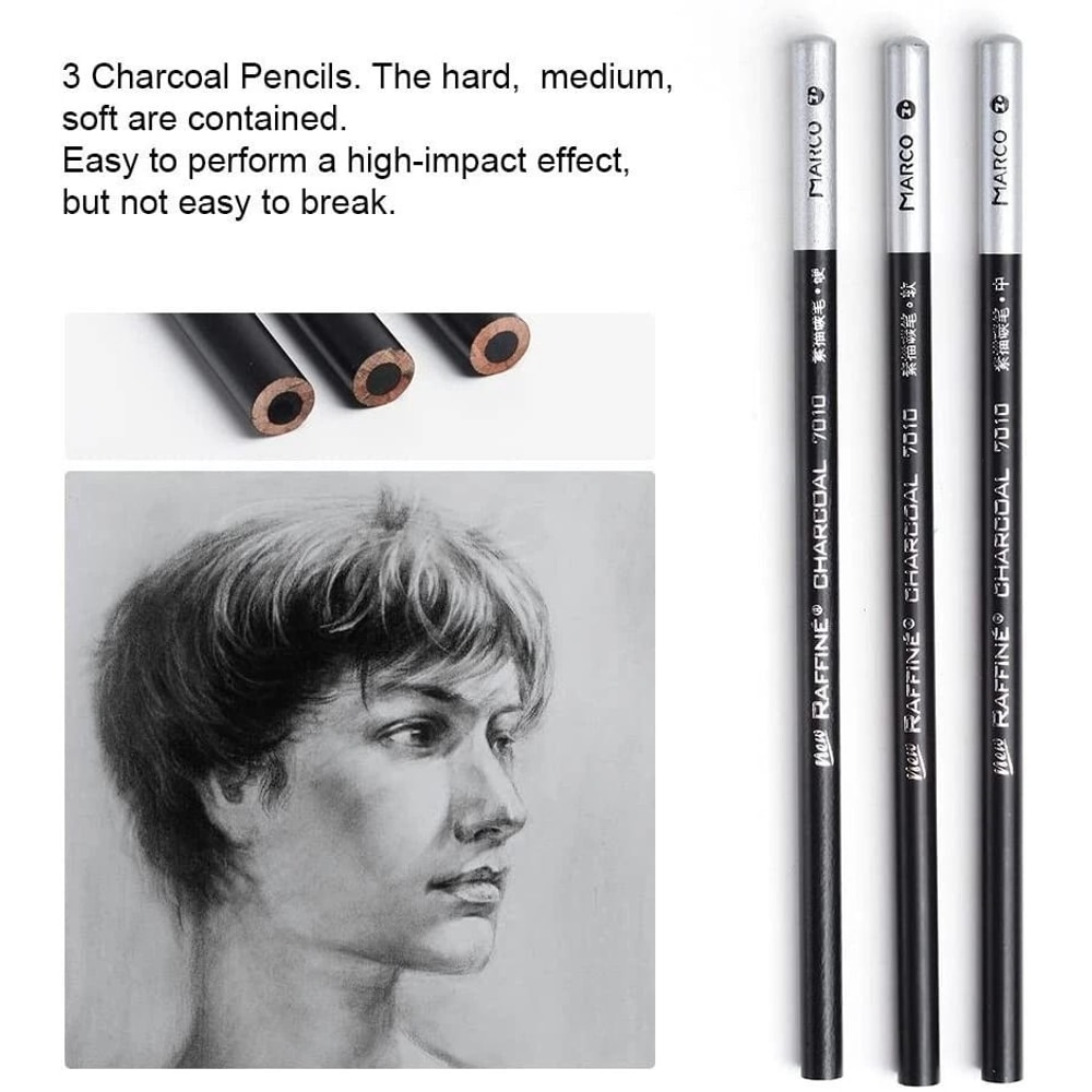 Professional Drawing Kit With Pencil Art Set Charcoal Drawing Tools Ideal For Artists And Sketchin 7