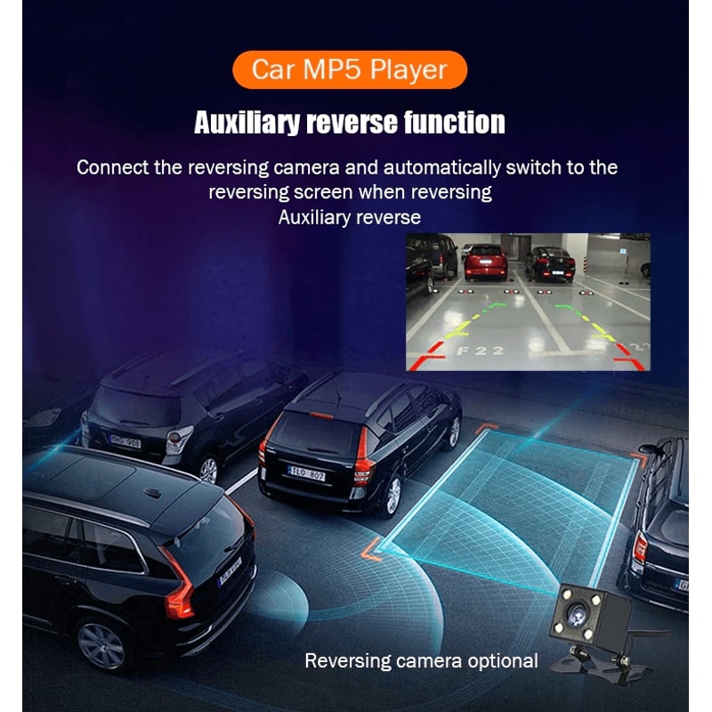 DIN Car MP Player Bluetooth Touch Screen Stereo Radio With Rear Camera HandsFree Calling 10