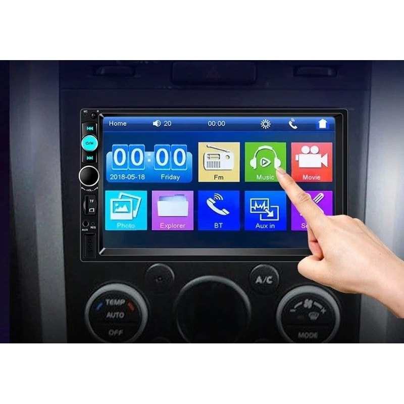 DIN Car MP Player Bluetooth Touch Screen Stereo Radio With Rear Camera HandsFree Calling 0