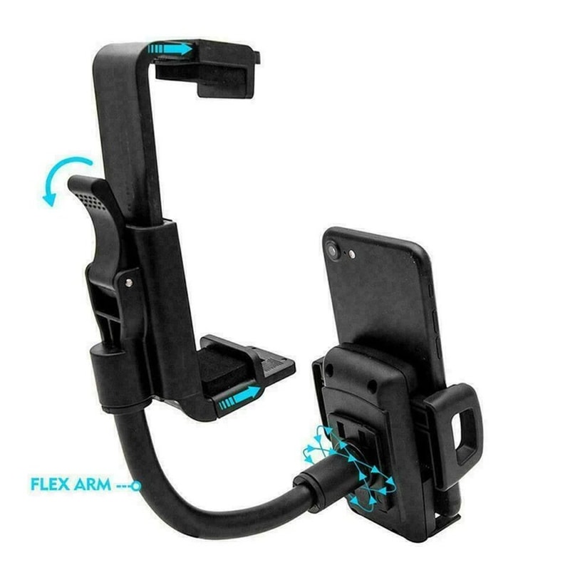 Universal Car Rearview Mirror Mount Stand Holder Cradle For Cell Phone GPS Adjustable NonSlip 5