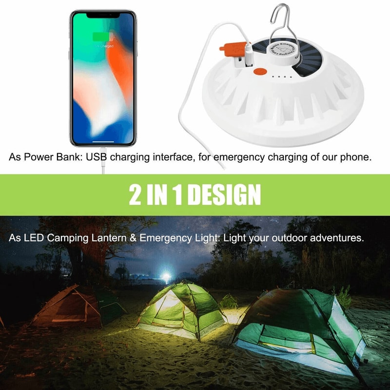 Rechargeable LED Outdoor Camping Lantern With USB Solar Charging 10