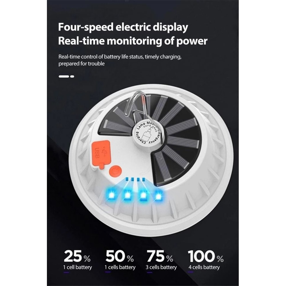 Rechargeable LED Outdoor Camping Lantern With USB Solar Charging 7