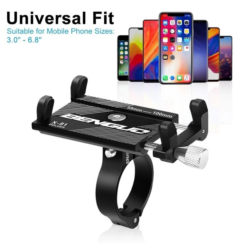 Premium Aluminum Universal Bike Phone Mount Handlebar Bracket Secure Motorcycle Phone Holder 9