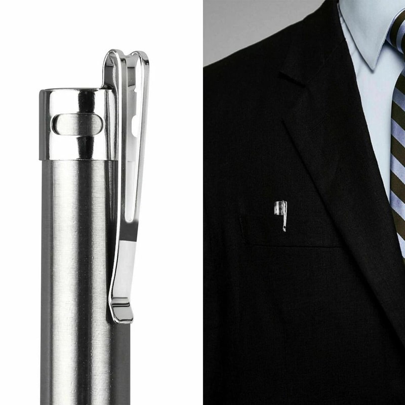 LED USB Rechargeable Mini Tactical Flashlight Stainless Steel Torch Pen Light Compact Portable 7