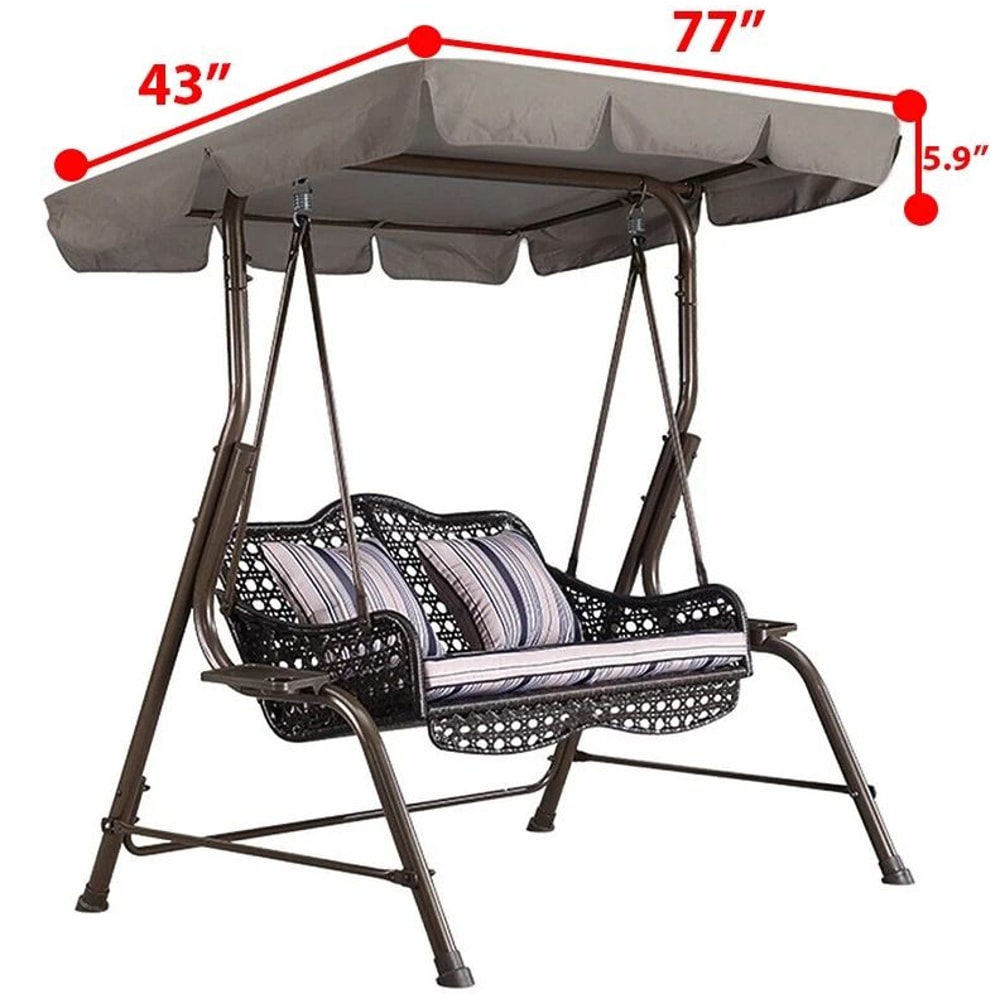 Replacement Swing Canopy Cover For Patio Garden Swing UVResistant Waterproof Stylish 2