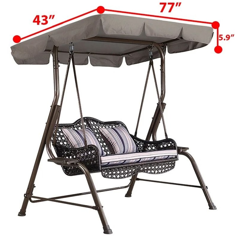 Replacement Swing Canopy Cover For Patio Garden Swing UVResistant Waterproof Stylish 2