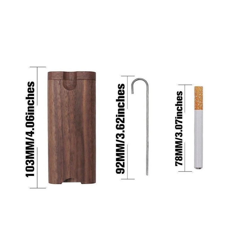 Wooden Dugout Pipe SelfCleaning One Hitter Kit Metal Bat Poker Smoking Pipe 11