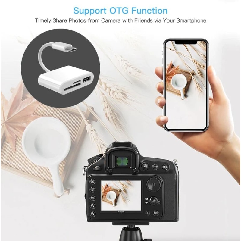 USB C Hub Adapter With SD Card Reader TypeC Converter For MacBook Pro And Laptops 10