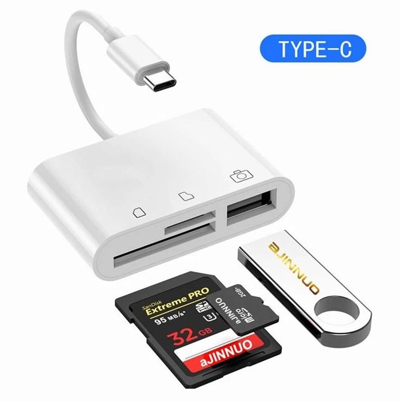 USB C Hub Adapter With SD Card Reader TypeC Converter For MacBook Pro And Laptops 12