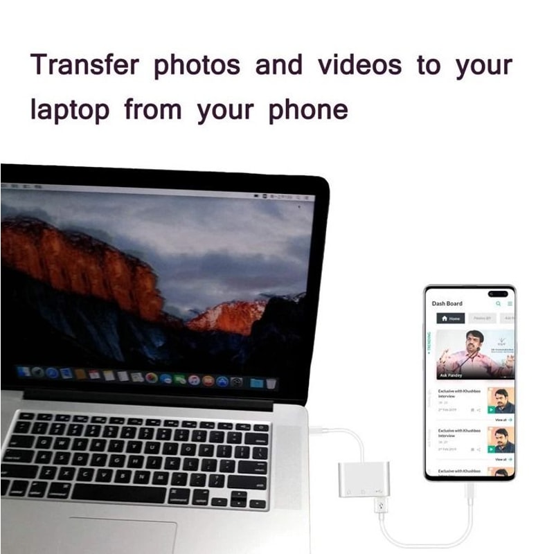 USB C Hub Adapter With SD Card Reader TypeC Converter For MacBook Pro And Laptops 8