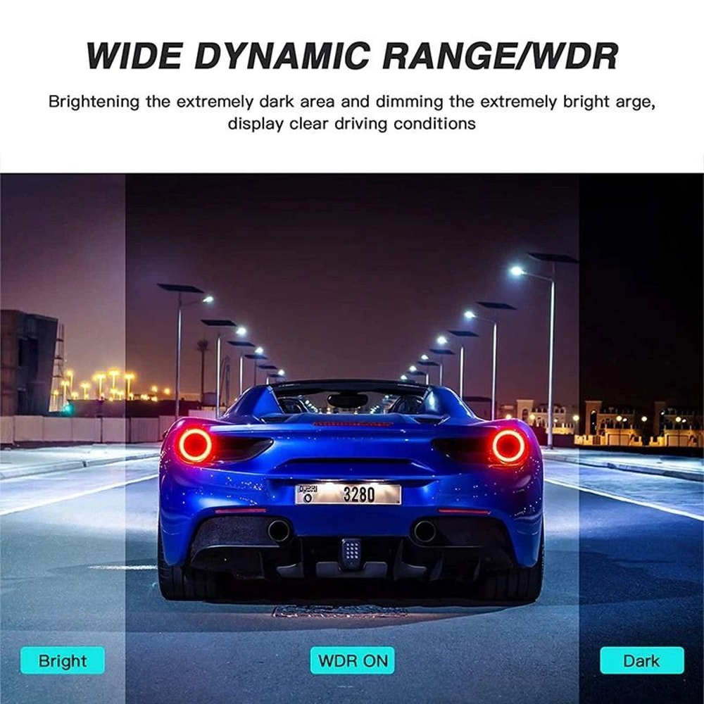 HD Car Dual Lens Dash Cam Front Rear Camera With Night Vision And Loop Recording 1