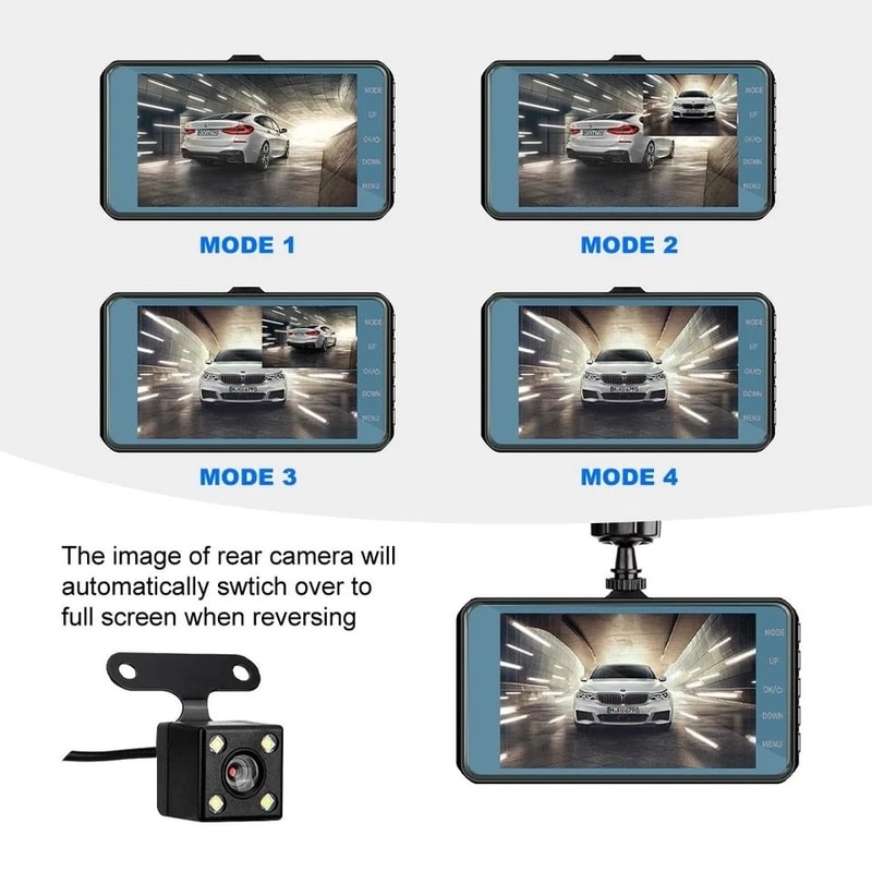 HD Car Dual Lens Dash Cam Front Rear Camera With Night Vision And Loop Recording 11