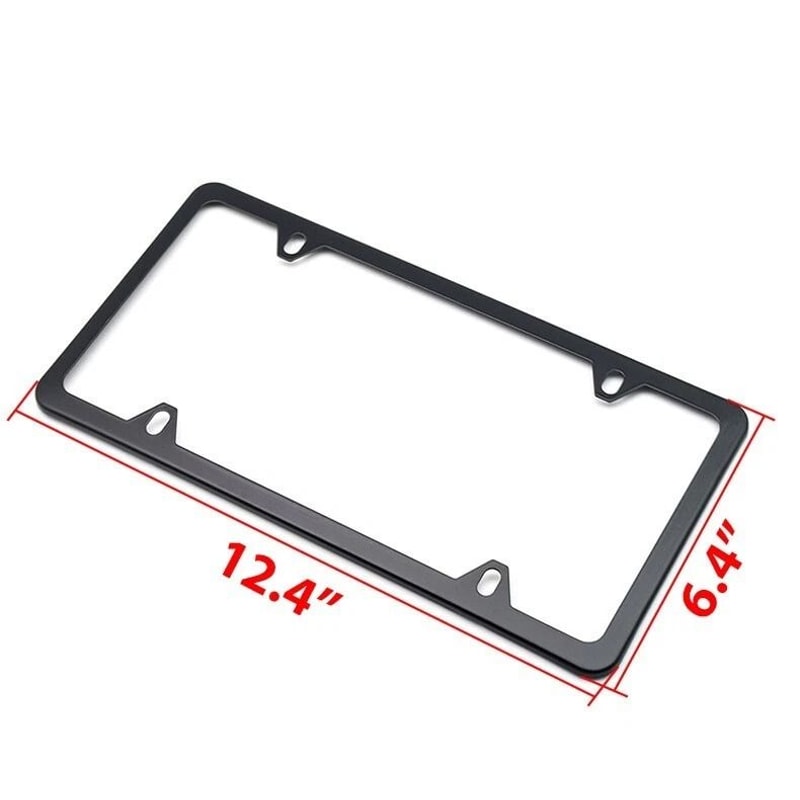 HighQuality Stainless Steel License Plate Frame Durable RustResistant Black Metal Tag Cover 1
