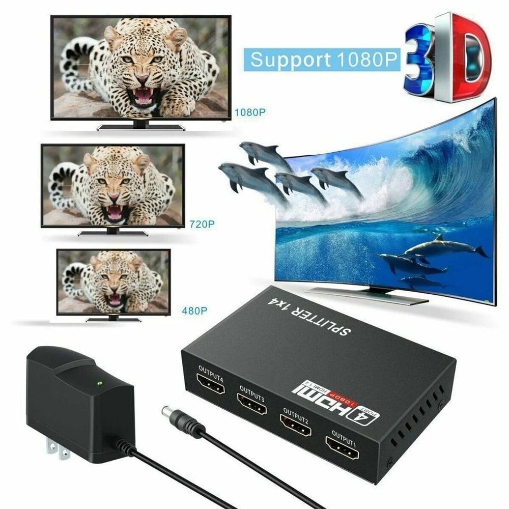 HDMI Splitter Hub Amplifier For HDTV Support 2