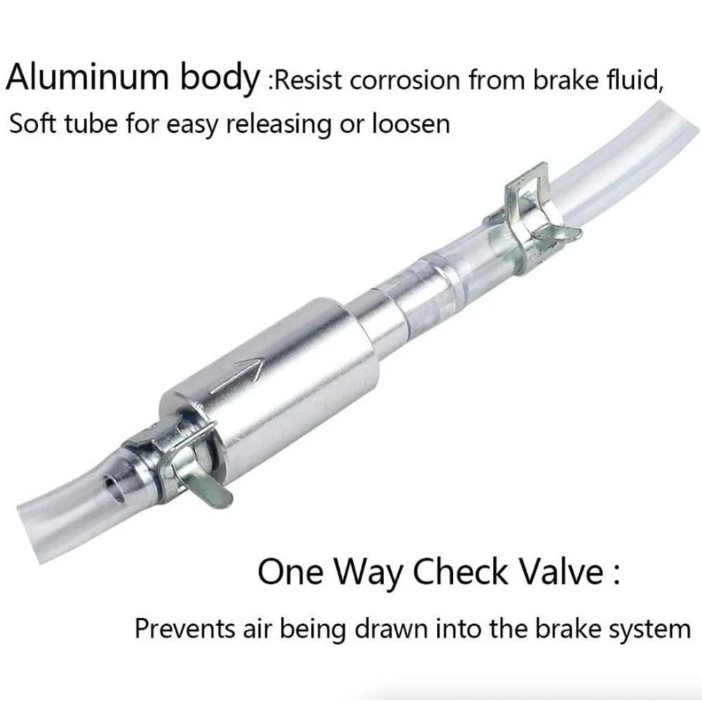 Car Motorcycle Brake Bleeder Hose Kit OneWay Valve Tube For Easy Clutch Brake Fluid Bleeding 9