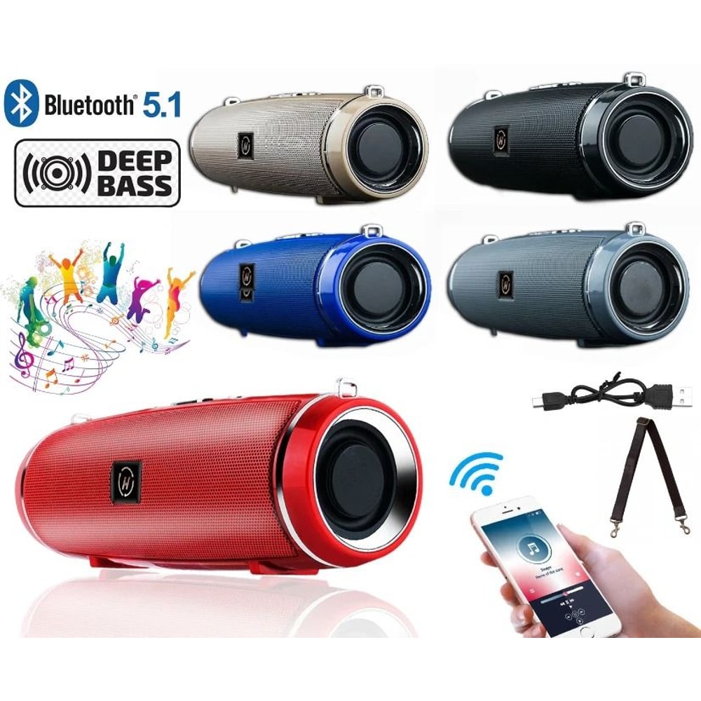 Wireless Bluetooth Speaker With LOUD Bass Waterproof Outdoor Stereo USBTF Strap 7