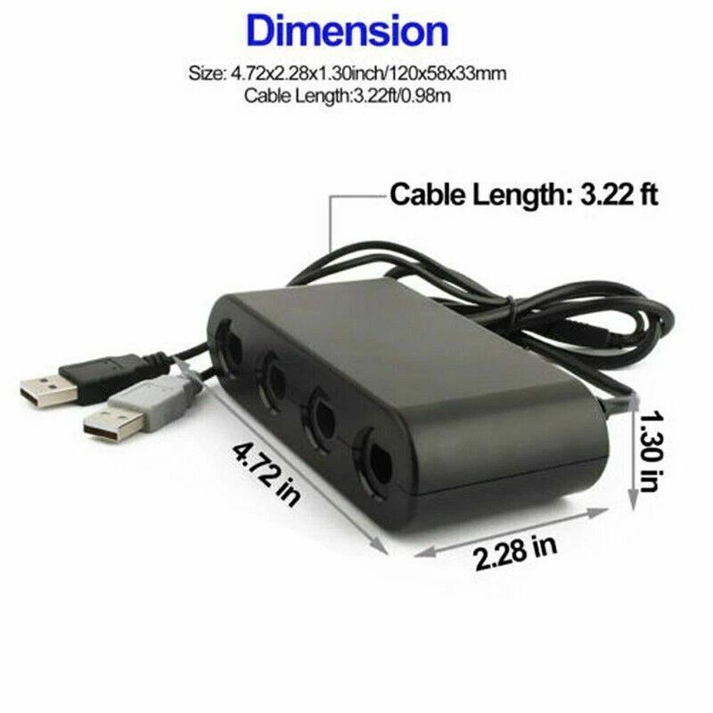 GameCube Controller Adapter For Nintendo Switch Wii U PC Port USB Adapter With Turbo Mode 1
