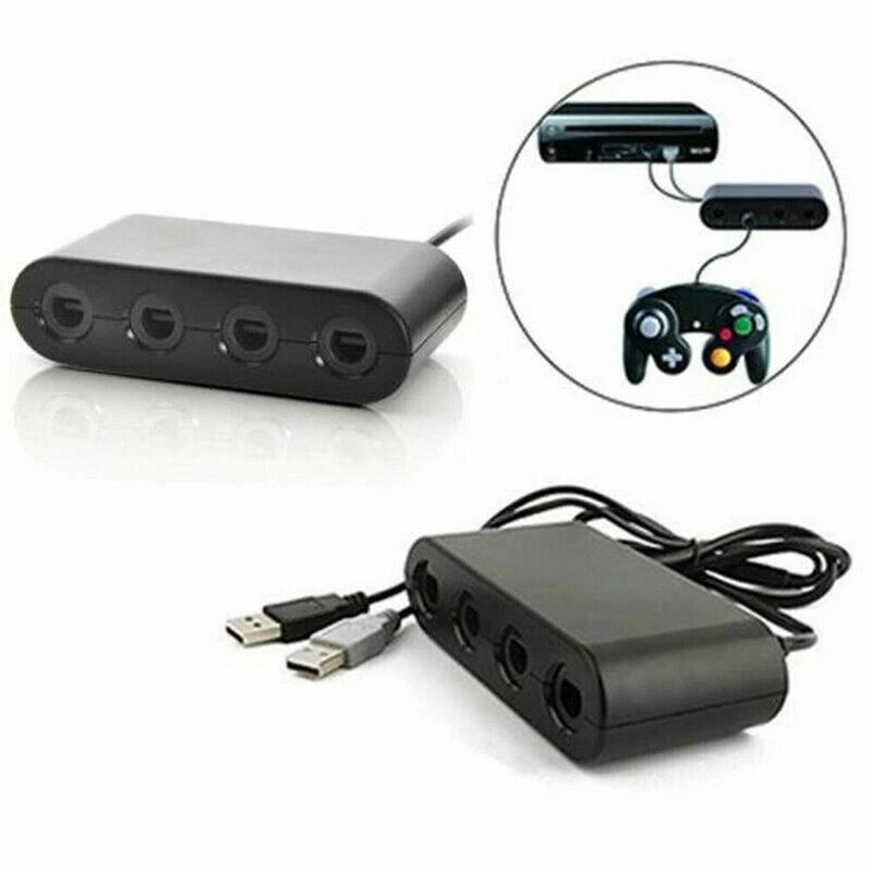 GameCube Controller Adapter For Nintendo Switch Wii U PC Port USB Adapter With Turbo Mode 4