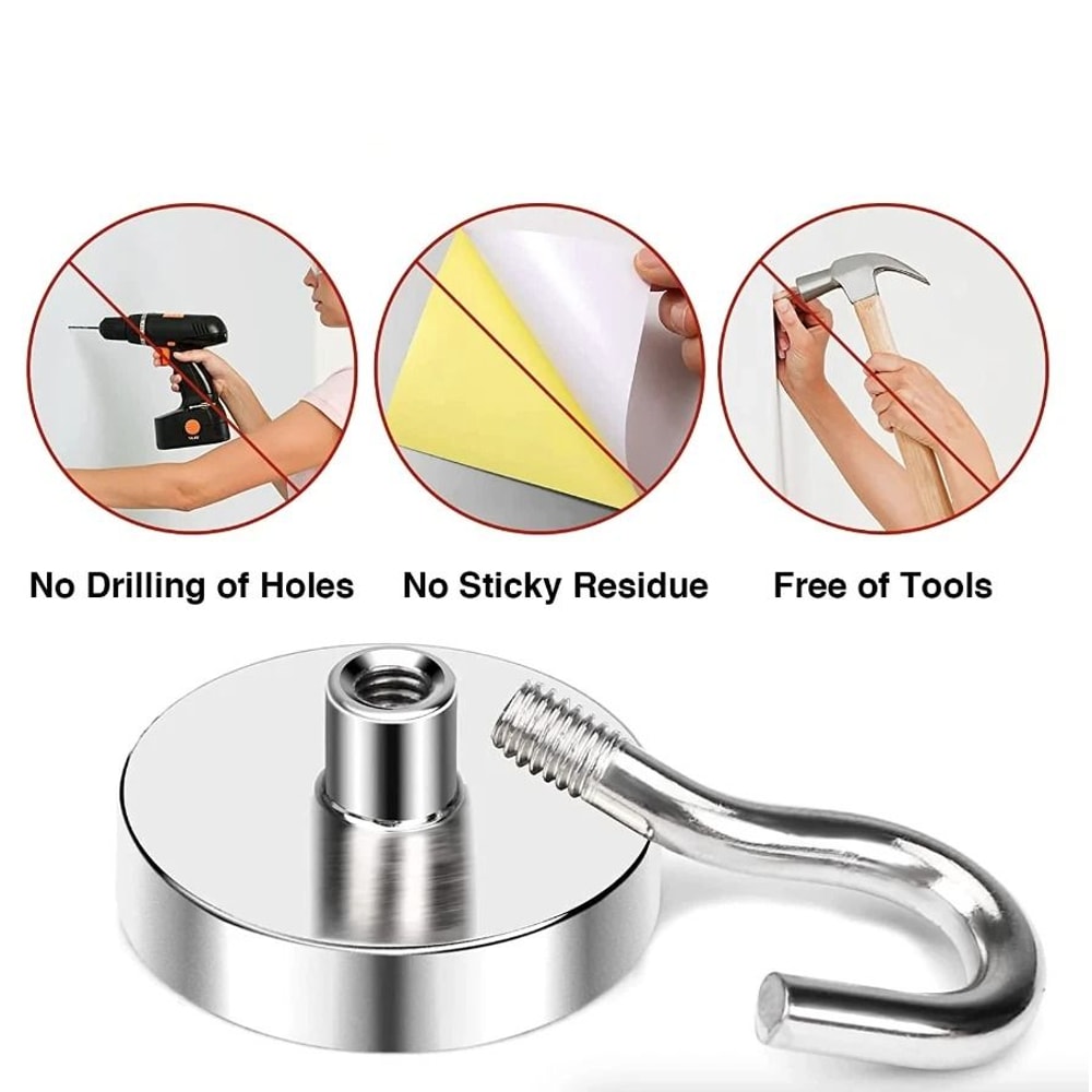 Neodymium Magnetic Hooks Heavy Duty Clamping Magnet Hook Hangers For Home Office 2