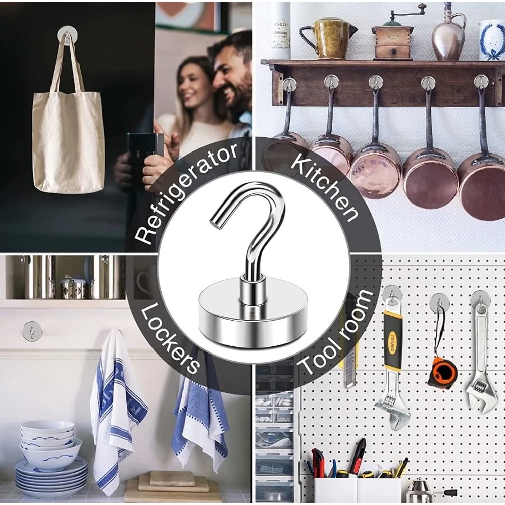 Neodymium Magnetic Hooks Heavy Duty Clamping Magnet Hook Hangers For Home Office 3