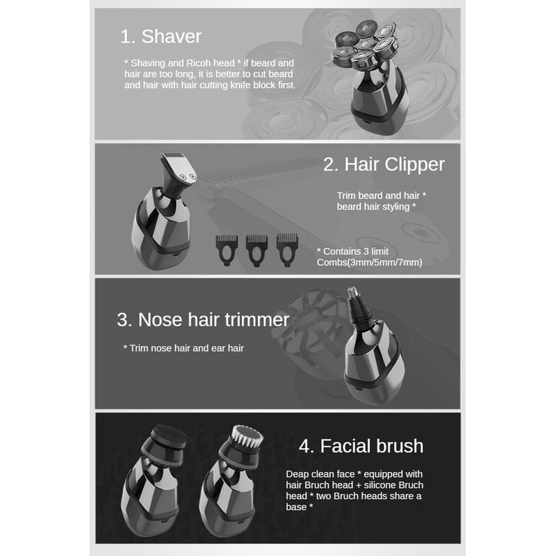 Premium Head Cordless Electric Head Shaver Grooming Kit For Men 4