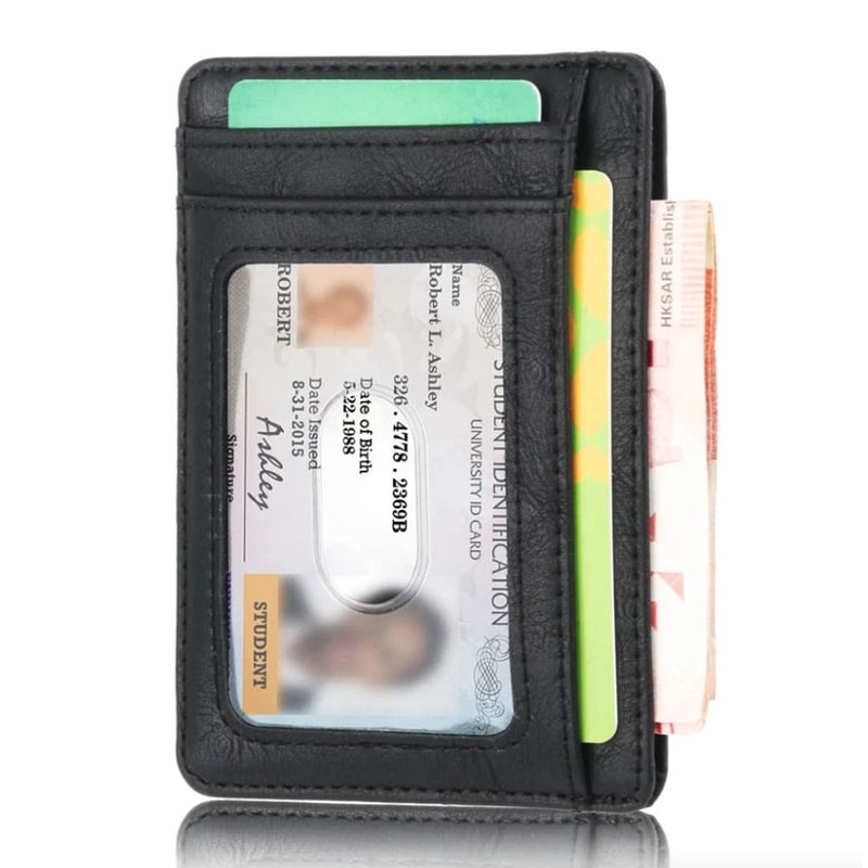 Premium Slim Leather RFID Blocking Wallet Men Minimalist Credit Card ID Holder 0